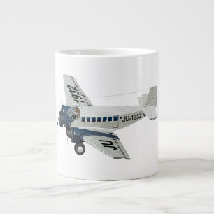 Cartoon-Retroflugzeug Jumbo-Tasse