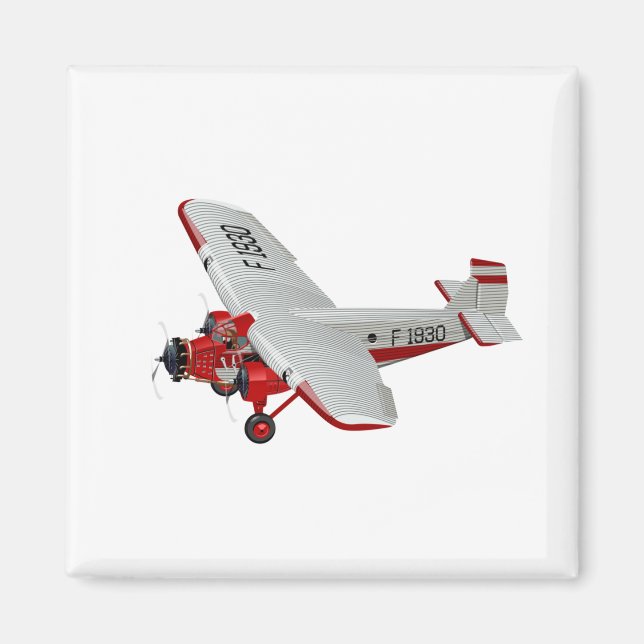 Cartoon-Retroflugzeug Magnet (Vorne)