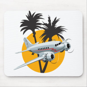 Cartoon-Retroflugzeug Mousepad