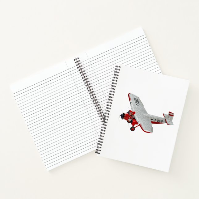 Cartoon-Retroflugzeug Notizbuch (Innenseite)