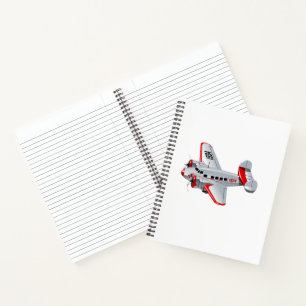 Cartoon-Retroflugzeug Notizbuch