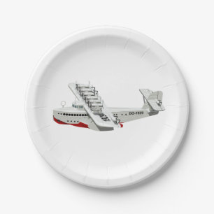 Cartoon-Retroflugzeug Pappteller