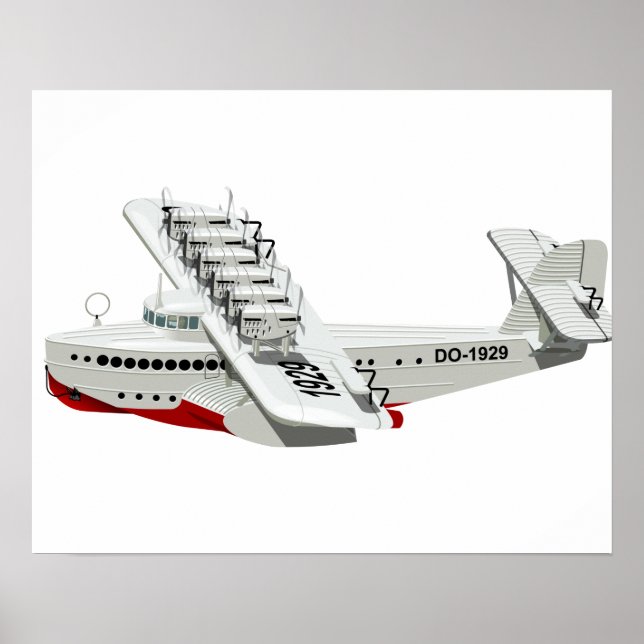 Cartoon-Retroflugzeug Poster (Vorne)