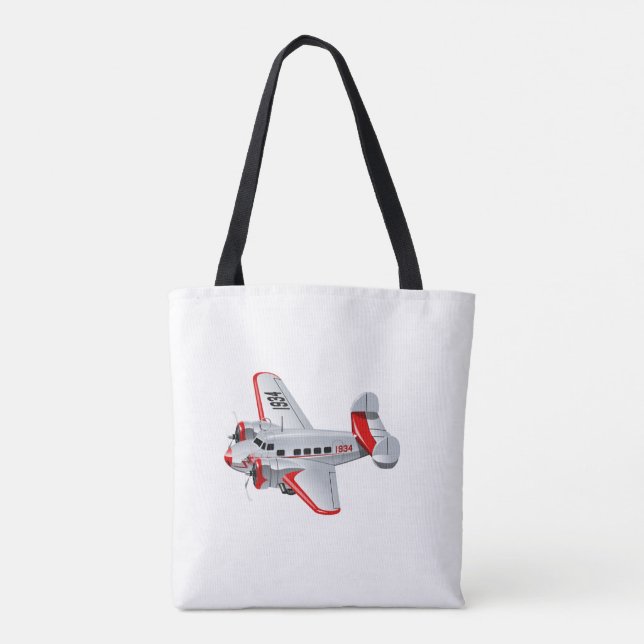 Cartoon-Retroflugzeug Tasche (Rückseite)