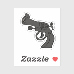 Cartoon Revolver Aufkleber