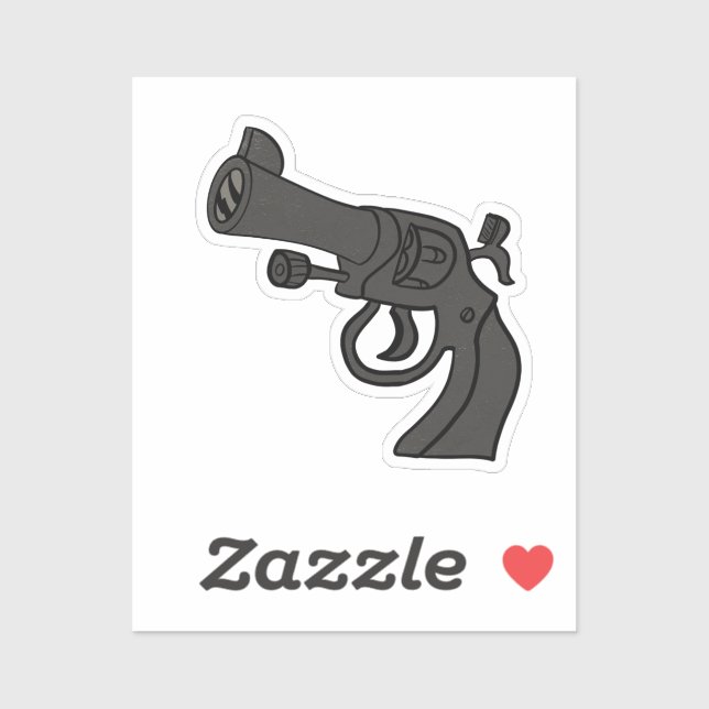 Cartoon Revolver Aufkleber (Blatt)