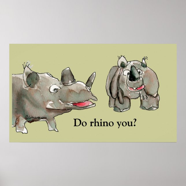 Cartoon Rhino Custom Poster Print (Vorne)