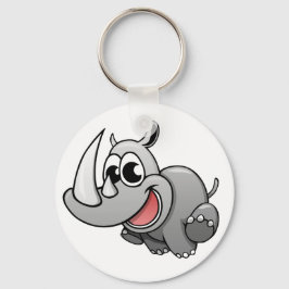 Cartoon Rhino Schlüsselanhänger