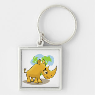 Cartoon Rhino Schlüsselanhänger
