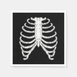 Cartoon Rib Käferknochen Halloween Schwarz-Weiß Serviette