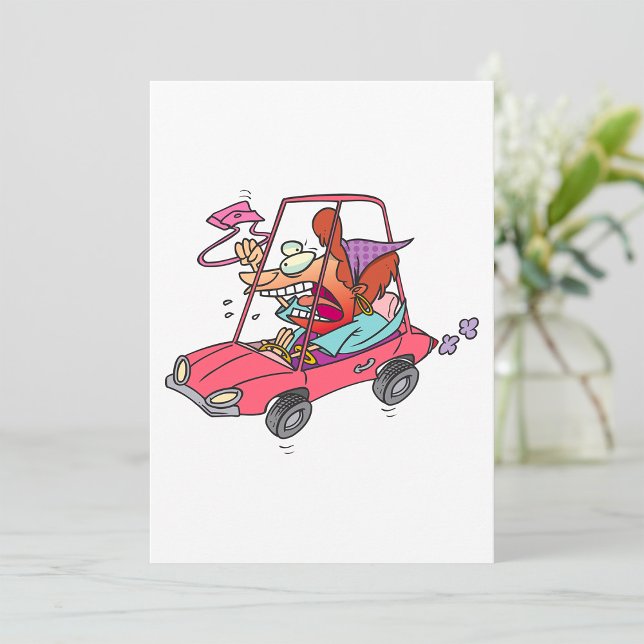 Cartoon Road Rage Woman Einladung (Von Creator hochgeladen)