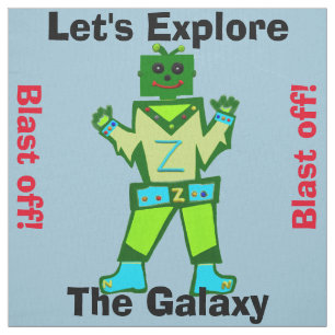 Cartoon Robot Boy Alien Blast Off Stoff