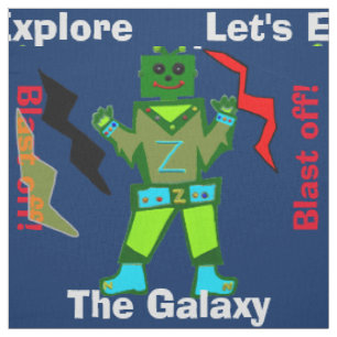 Cartoon Robot Boy Alien Blast Off Stoff
