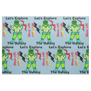 Cartoon Robot Boy Alien Blast Off Stoff