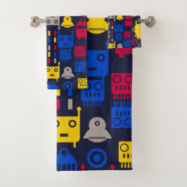 Cartoon-Roboter Badhandtuch Set