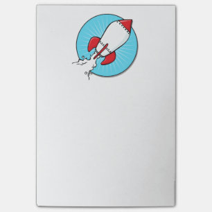 Cartoon RocketShip-Design Post-it Klebezettel