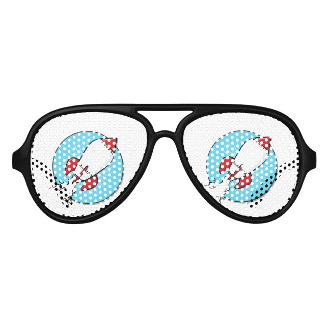 Cartoon RocketShip-Design Sonnenbrille (Vorderseite)
