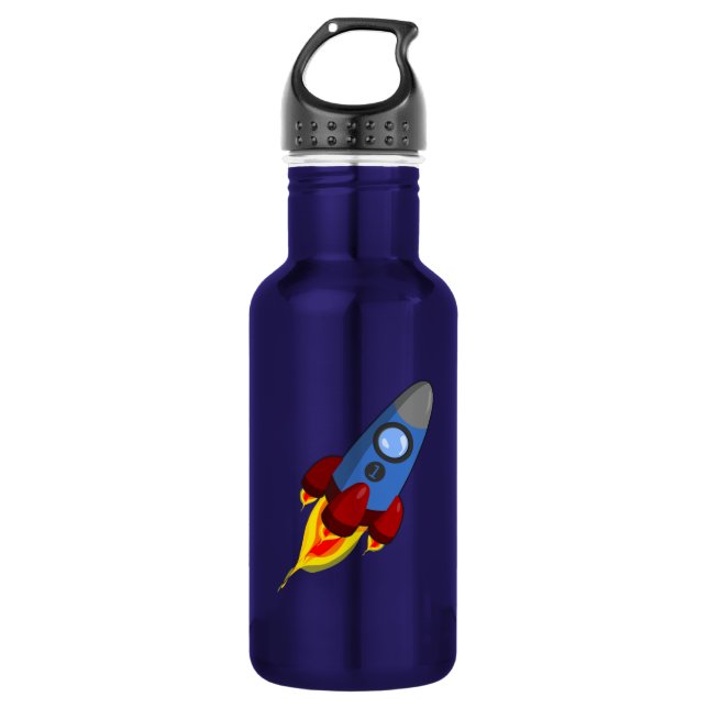 Cartoon Rocketship Trinkflasche (Vorderseite)