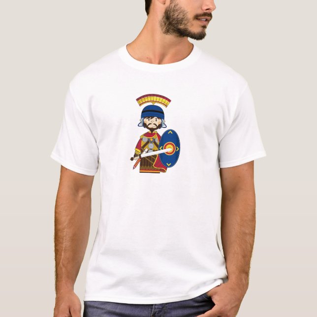 Cartoon-römischer Befehlshaber-Soldat T-Shirt (Vorderseite)
