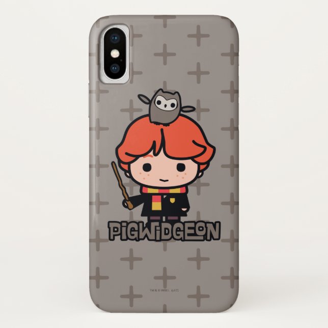 Cartoon Ron Weasley und Pigwidgeon Case-Mate iPhone Hülle (Rückseite)