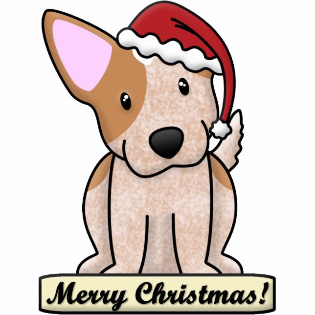 Cartoon rote Heeler Weihnachtsverzierung Fotoskulptur Ornament (Vorne)