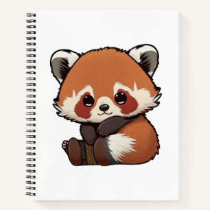 Cartoon Roter Panda Notizbuch