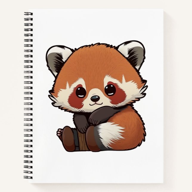 Cartoon Roter Panda Notizbuch (Vorderseite)