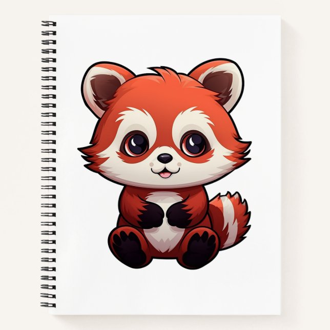 Cartoon Roter Panda Notizbuch (Vorderseite)
