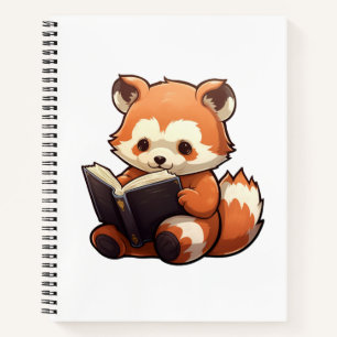 Cartoon Roter Panda Notizbuch