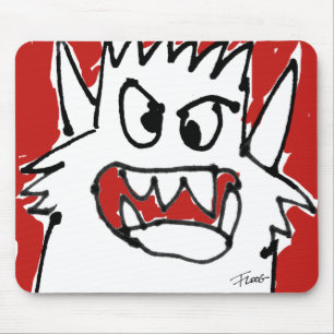 Cartoon-rotes Monster wütendes niedliches Mousepa Mousepad