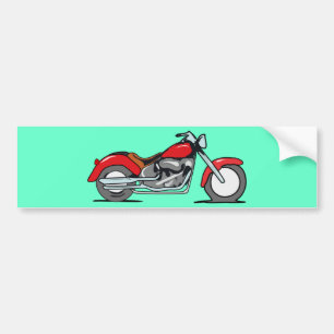 Cartoon-rotes Motorrad - Motorrad Autoaufkleber