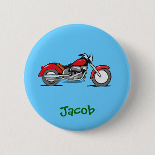 Cartoon-rotes Motorrad - Motorrad Button