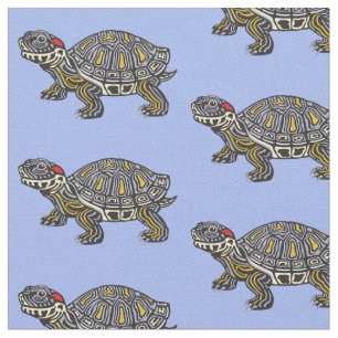 Cartoon-Rothaarschildkröte Stoff