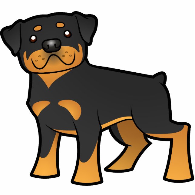 Cartoon Rottweiler Fotoskulptur Magnet (Vorne)