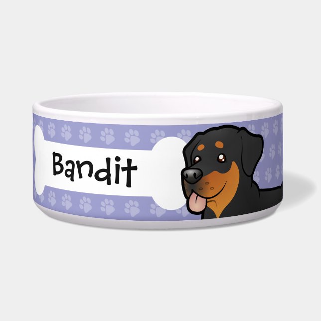 Cartoon Rottweiler Napf (Vorderseite)