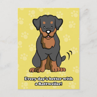 Cartoon Rottweiler Postcard Postkarte