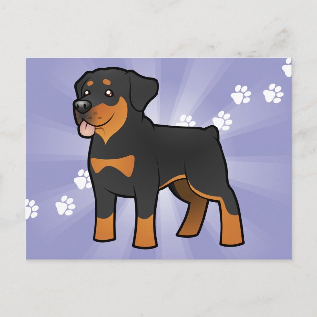 Cartoon Rottweiler Postkarte (Vorderseite)