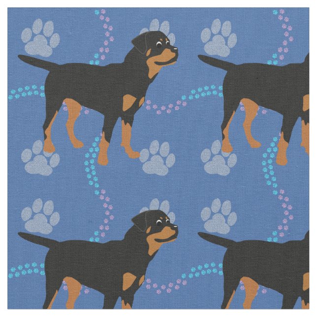 Cartoon Rottweiler Stoff (Nahaufnahme)
