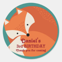 Cartoon Rouge Fox mignonne Animaux Stickers Annive