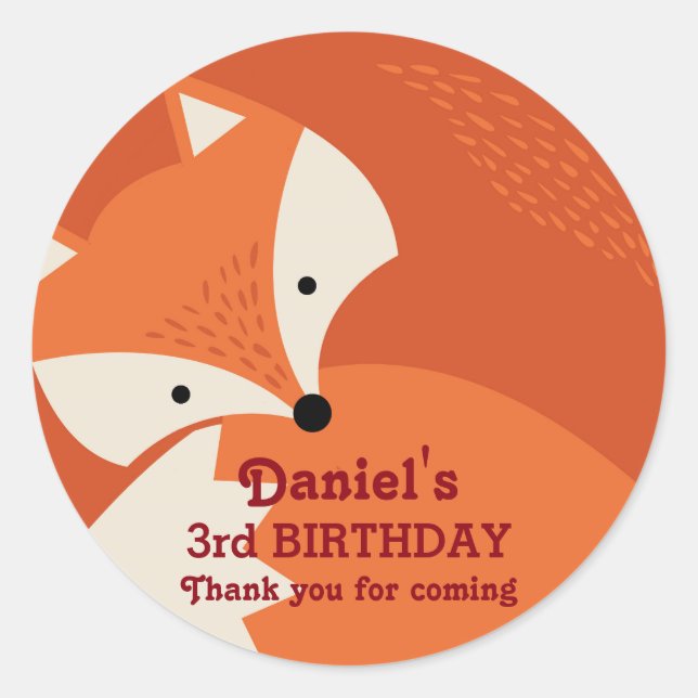 Cartoon Rouge Fox mignonne Animaux Stickers Annive (Devant)