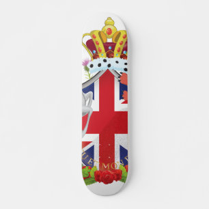 Cartoon Royal Throne Wappen Skateboard