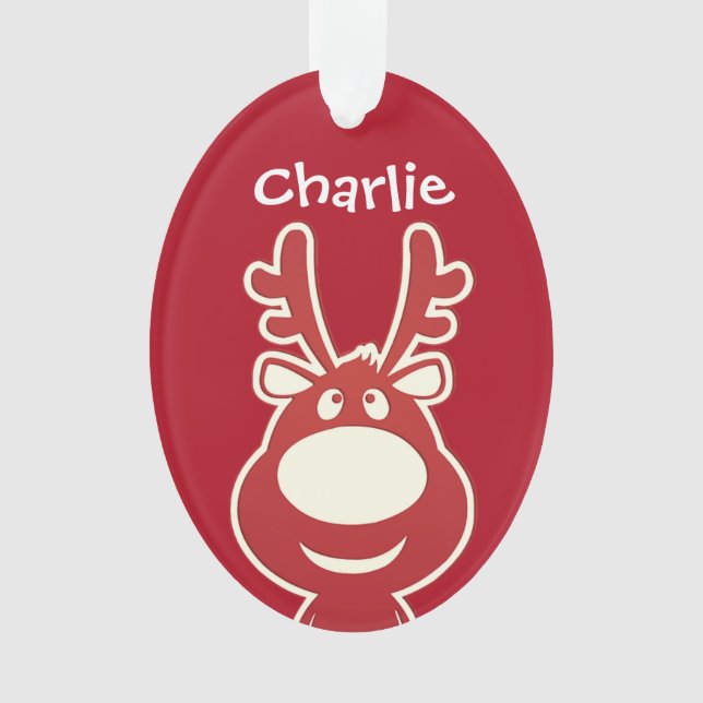 Cartoon Rudolph Ornament (Vorderseite)