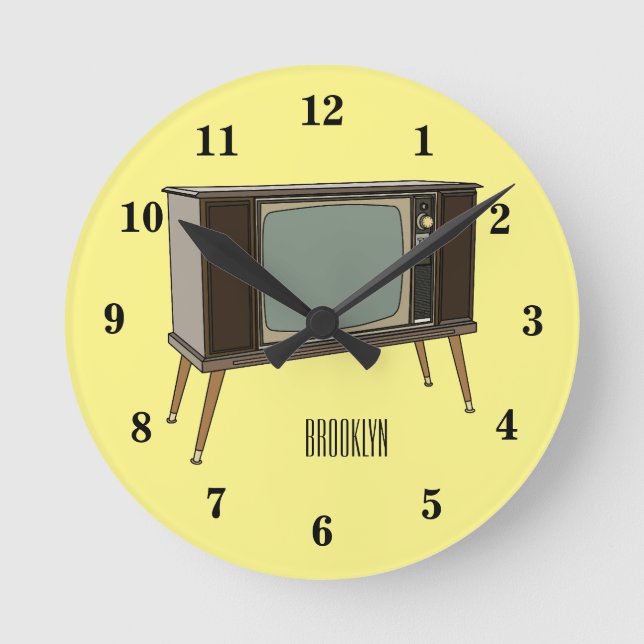 Cartoon Runde Wanduhr (Vorderseite)