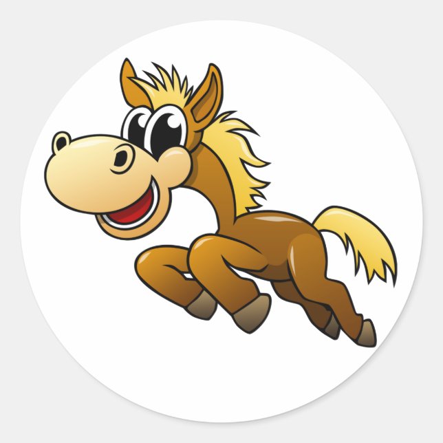 Cartoon Runder Aufkleber (Vorderseite)
