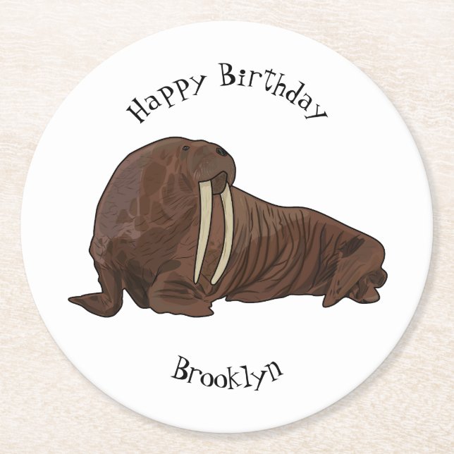 Cartoon Runder Pappuntersetzer (Vorderseite)