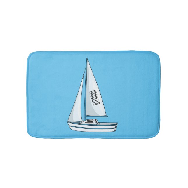 Cartoon Sailboat Badematte (Vorderseite)