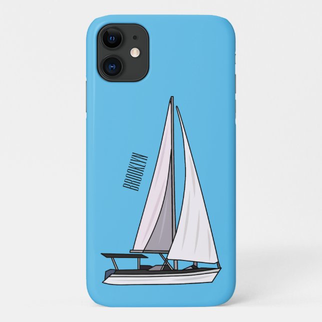 Cartoon Sailboat Case-Mate iPhone Hülle (Rückseite)