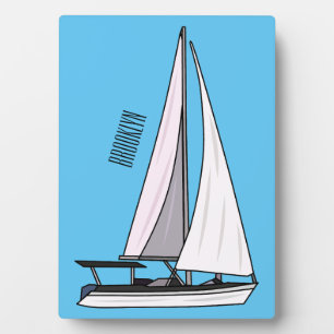 Cartoon Sailboat Fotoplatte