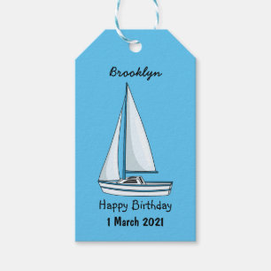 Cartoon Sailboat Geschenkanhänger