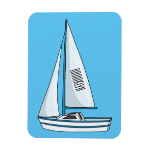 Cartoon Sailboat Magnet